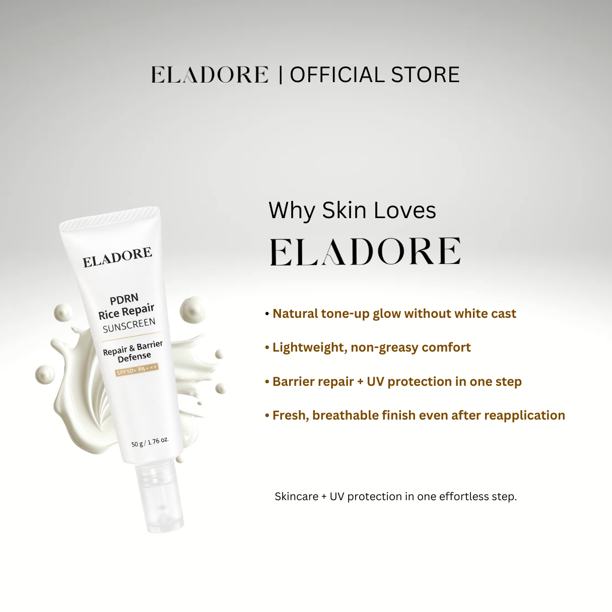 ELADORE PDRN Rice Repair Sunscreen SPF50+ PA++++